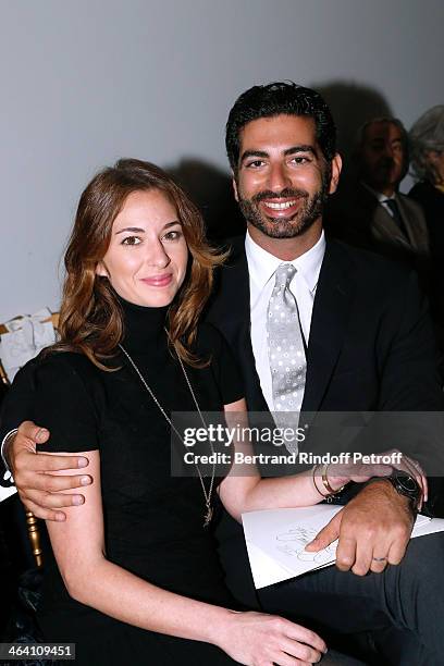 Fahd Hariri and his wife Maya Hariri attend the Giambattista Valli show as part of Paris Fashion Week Haute Couture Spring/Summer 2014 on January 20,...