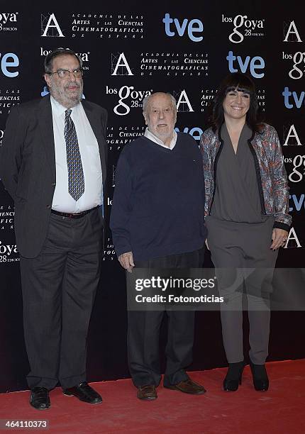 Enrique Gonzalez Macho, Jaime de Arminan and Judith Colell attend the Candidates to Goya Cinema Awards 2014 party at the Canal Theater on January 20,...
