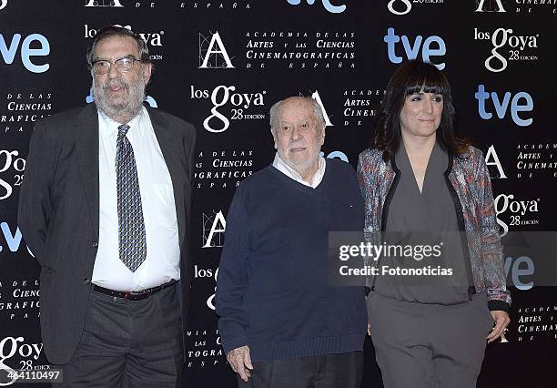 Enrique Gonzalez Macho, Jaime de Arminan and Judith Colell attend the Candidates to Goya Cinema Awards 2014 party at the Canal Theater on January 20,...