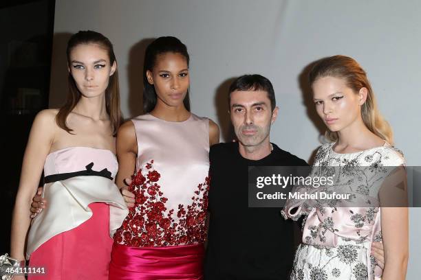 Giambattista Valli and Models attend the Giambattista Valli show as part of Paris Fashion Week Haute Couture Spring/Summer 2014 on January 20, 2014...