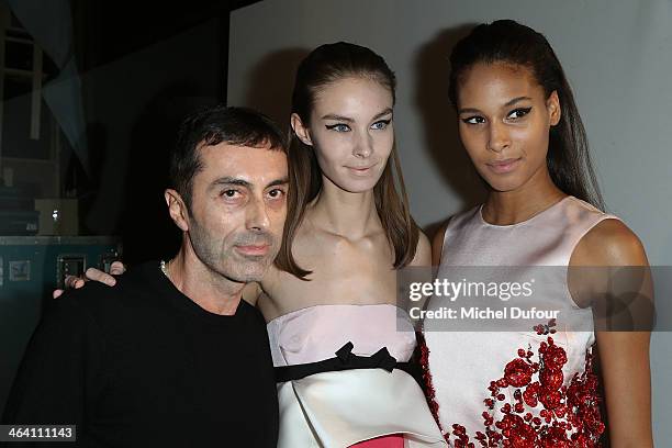 Giambattista Valli and Models attend the Giambattista Valli show as part of Paris Fashion Week Haute Couture Spring/Summer 2014 on January 20, 2014...