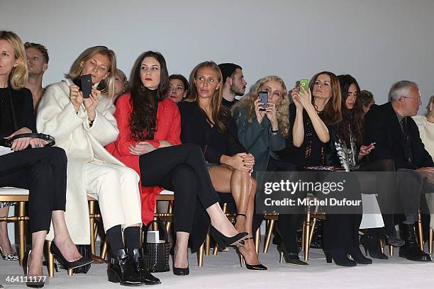 Elisabeth von Guttman, Tatiana Santo Domingo, guest, Franca Sozzani, Livia Firth attend the Giambattista Valli show as part of Paris Fashion Week...