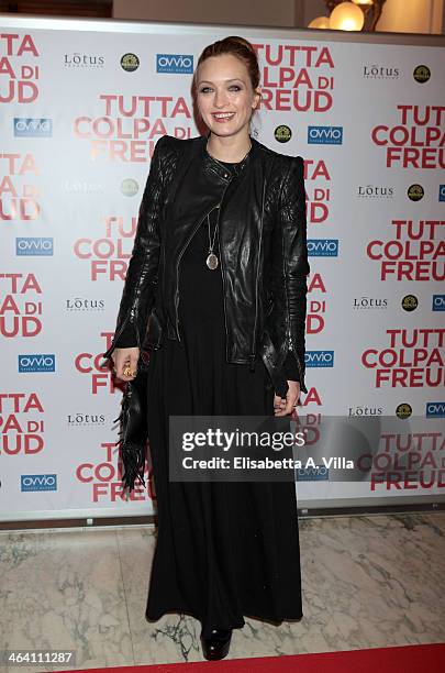 Actress Carolina Crescentini attends 'Tutta colpa di Freud' premiere at Teatro dell'Opera on January 20, 2014 in Rome, Italy.