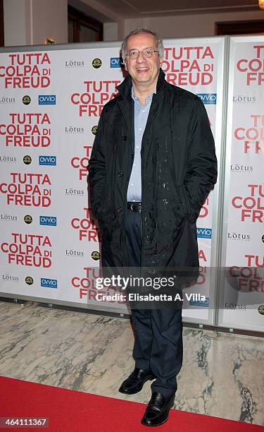 Walter Veltroni attends 'Tutta colpa di Freud' premiere at Teatro dell'Opera on January 20, 2014 in Rome, Italy.