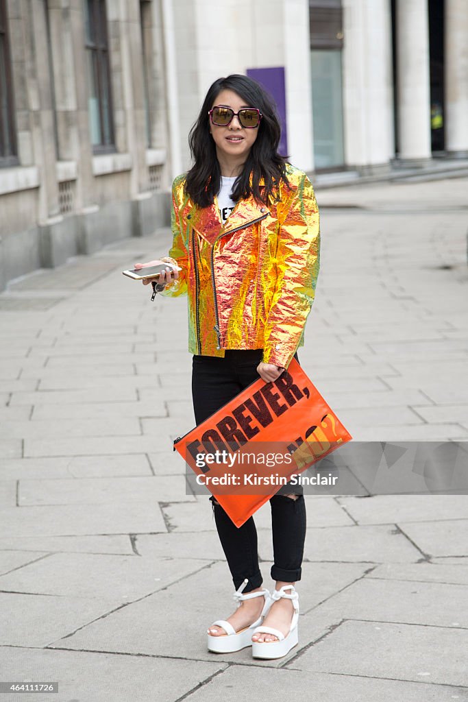 Street Style - London Collections: WOMEN AW15 - February 20 To February 24, 2015