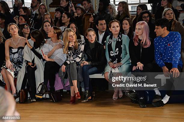 Whitney Port, Hikari Yokoyama, Tiphaine de Lussy, Donna Air, daughter Freya Air Aspinall, Tanya Burr, Grace Chatto and Milan Neil Amin-Smith watch...