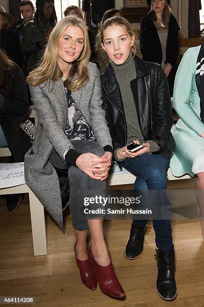 Donna Air and daughter Freya Air Aspinall attend the Issa show during London Fashion Week Fall/Winter 2015/16 on February 22, 2015 in London, United...