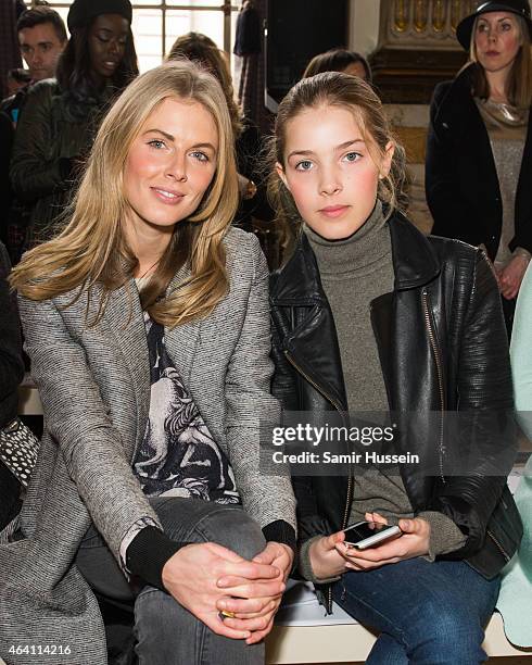 Donna Air and daughter Freya Air Aspinall attend the Issa show during London Fashion Week Fall/Winter 2015/16 on February 22, 2015 in London, United...