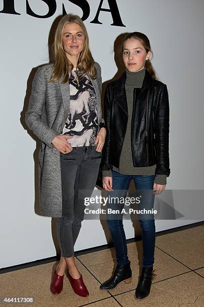 Donna Air and Freya Air Aspinall attend the Issa show during London Fashion Week Fall/Winter 2015/16 at on February 22, 2015 in London, England.