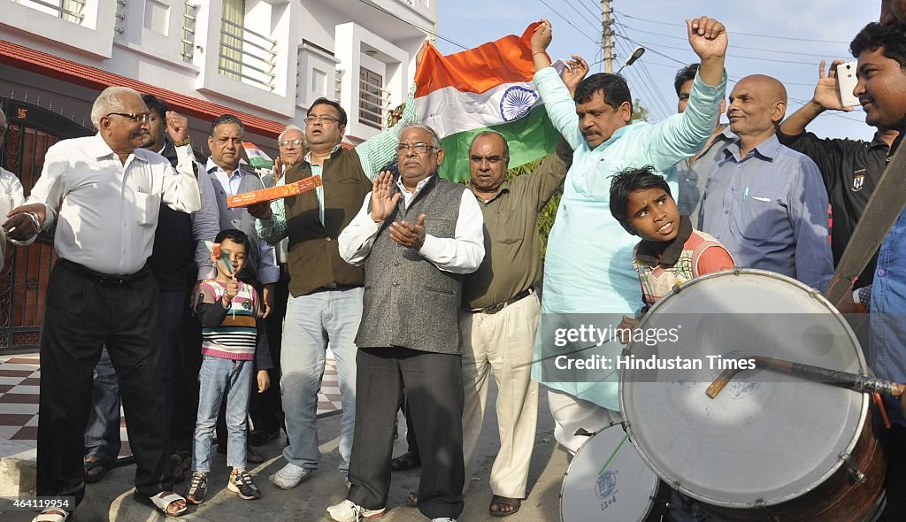 Cricket Fans Celebrate India's Victory Over South Africa In World Cup 2015 Match