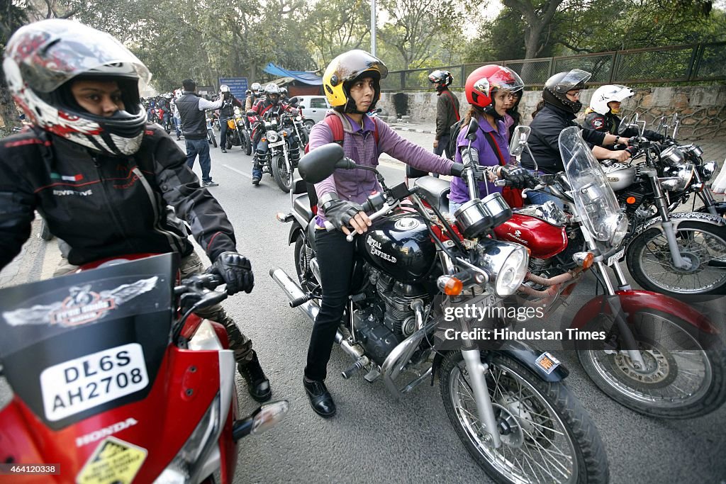 Women's Bike Rally Organized In Delhi
