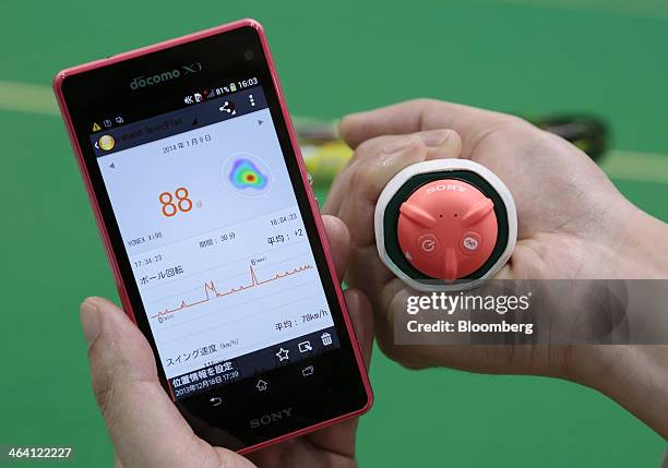 Smart Racket Sensor 11 Sony Demonstrates Smart Tennis Sensor Device Stock Photos, High-Res ...
