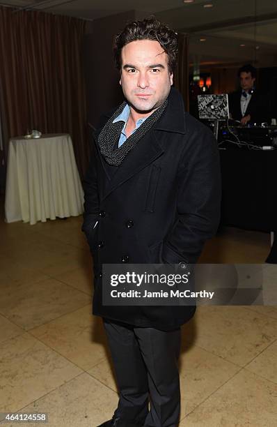 Actor Johnny Galecki attends the Grey Goose hosted Michael Sugar, Doug Wald and Warren Zavala pre-oscar party at Sunset Tower on February 21, 2015 in...