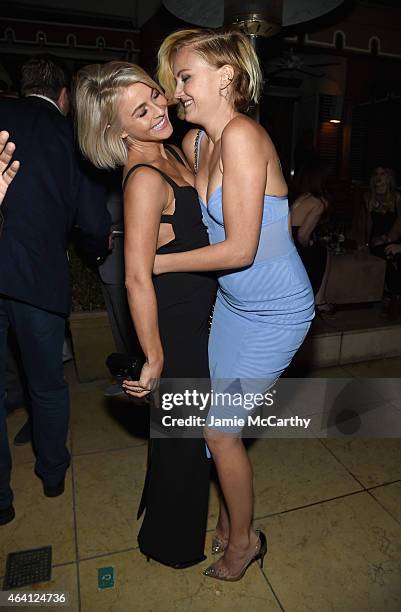 Professional dancer Julianne Hopugh and actress Malin Ackerman attend the Grey Goose hosted Michael Sugar, Doug Wald and Warren Zavala pre-oscar...