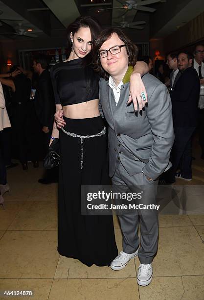 Actor Clark Duke attends the Grey Goose hosted Michael Sugar, Doug Wald and Warren Zavala pre-oscar party at Sunset Tower on February 21, 2015 in...