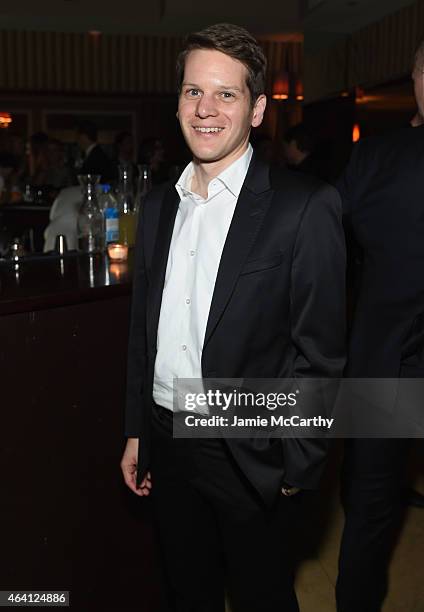 Writer Graham Moore attends the Grey Goose hosted Michael Sugar, Doug Wald and Warren Zavala pre-oscar party at Sunset Tower on February 21, 2015 in...