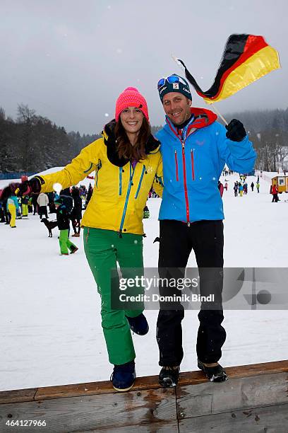 Philip Greffenius and his wife Evelyn Greffenius attend the Audi FIS Ski Cross World Cup 2015 on February 22, 2015 in Tegernsee, Germany.