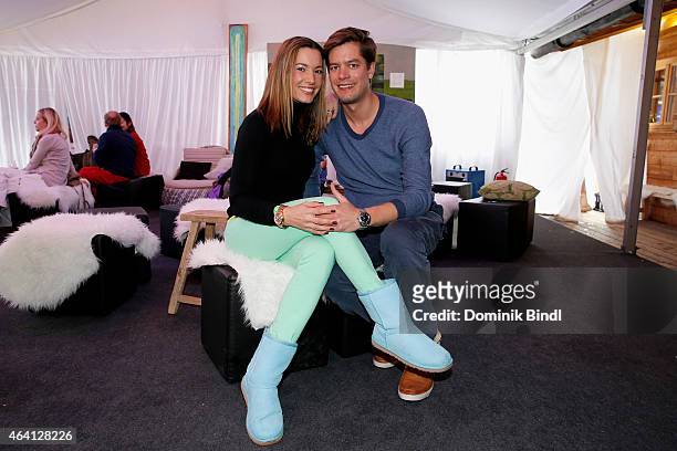 Kim Heinzelmann and Sebastian Orth attend the Audi FIS Ski Cross World Cup 2015 on February 22, 2015 in Tegernsee, Germany.