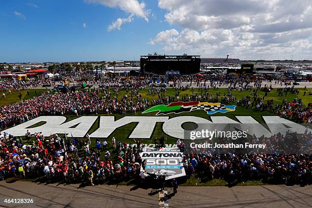 General view of the infield prior to the NASCAR Sprint Cup Series 57th Annual Daytona 500 at Daytona International Speedway on February 22, 2015 in...