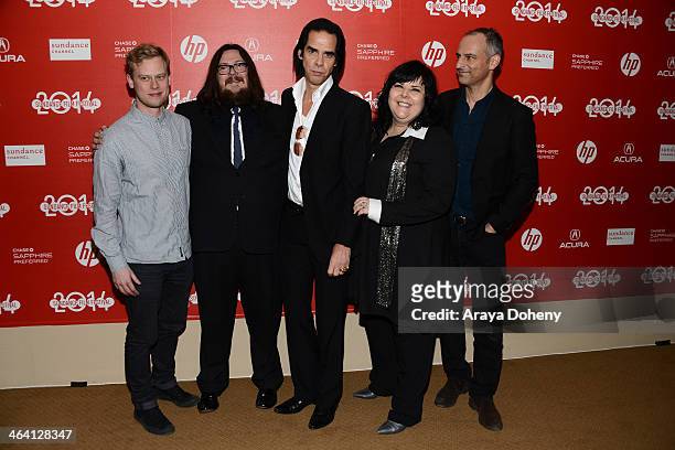 Dan Bowen, Iain Forsyth, Nick Cave, Jane Pollard and James Wilson attend the "20,000 Days On Earth" premiere at Egyptian Theatre on January 20, 2014...