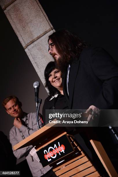 Jane Pollard and Iain Forsyth attend the "20,000 Days On Earth" premiere at Egyptian Theatre on January 20, 2014 in Park City, Utah.