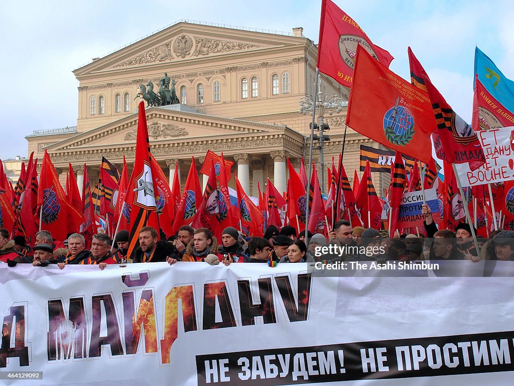 Russian Anti-Maidan Movement Rally On One Year Anniversary Of The Maidan Revolution