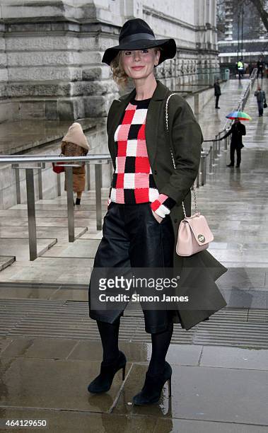 Emilia Fox sighted at the TopShop Unique fashion show on February 22, 2015 in London, England.