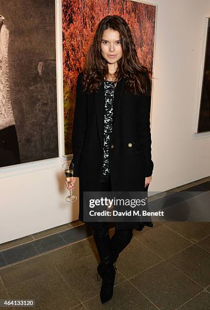 Sarah Ann Macklin attends the Pringle of Scotland Fully Fashioned Exhibition and Autumn/Winter 2015 Womenswear Runway Show at The Serpentine Gallery...