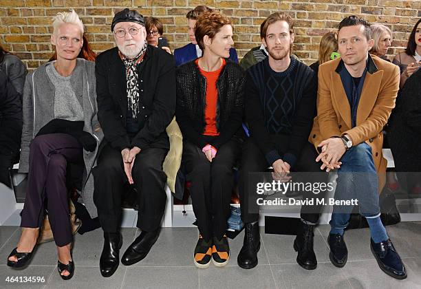 Anna Freemantle, Albert Watson, Stella Tennant, Luke Treadaway and Robert Montgomery attend the Pringle of Scotland Fully Fashioned Exhibition and...