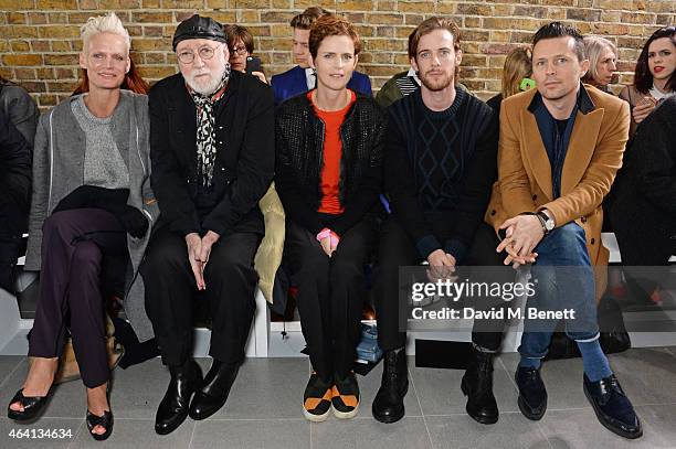 Anna Freemantle, Albert Watson, Stella Tennant, Luke Treadaway and Robert Montgomery attend the Pringle of Scotland Fully Fashioned Exhibition and...