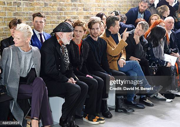 Anna Freemantle, Albert Watson, Stella Tennant, Luke Treadaway, Robert Montgomery and Jefferson Hack attend the Pringle of Scotland Fully Fashioned...