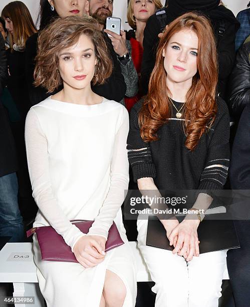 Sai Bennett and Rose Leslie attend the Pringle of Scotland Fully Fashioned Exhibition and Autumn/Winter 2015 Womenswear Runway Show at The Serpentine...