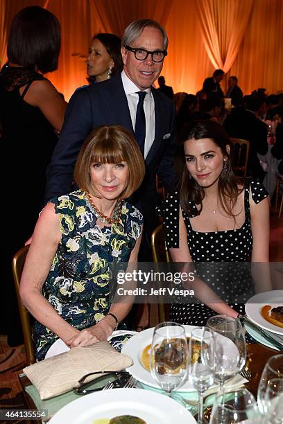 Editor-in-Chief of 'Vogue' magazine Anna Wintour, fashion designer Tommy Hilfiger and Bee Shaffer attend The Weinstein Company's Academy Awards...