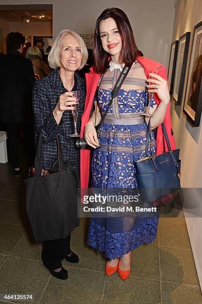 Linda Banwell and daughter Rosa attend the Pringle of Scotland Fully Fashioned Exhibition and Autumn/Winter 2015 Womenswear Runway Show at The...