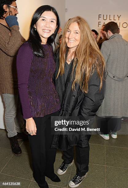 Jean Fang, Pringle of Scotland CEO, and Tricia Jones attend the Pringle of Scotland Fully Fashioned Exhibition and Autumn/Winter 2015 Womenswear...