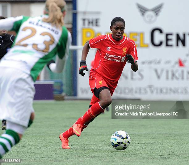 Asisat Oshoala of Liverpool Ladies in action during the pre-season friendly between Liverpool Ladies and Yeovil Town Ladies at Select Security...
