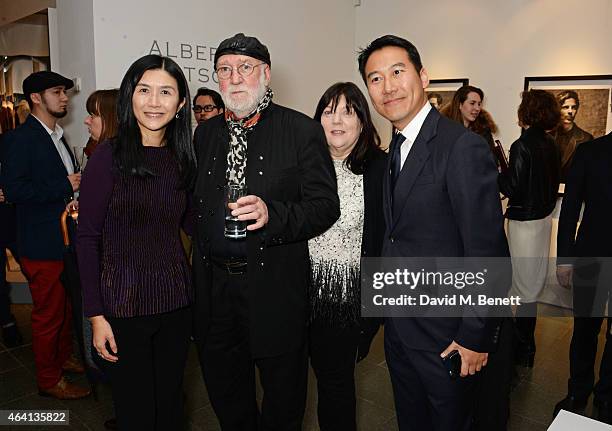 Jean Fang, Pringle of Scotland CEO, Albert Watson, guest and Douglas Fang attend the Pringle of Scotland Fully Fashioned Exhibition and Autumn/Winter...