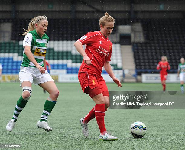 Natasha Dowie of Liverpool Ladies and Ellie Isaac of Yeovil Town Ladies in action during the pre-season friendly between Liverpool Ladies and Yeovil...