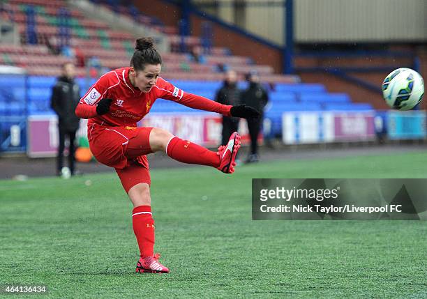 Nicole Rolser of Liverpool Ladies in action during the pre-season friendly between Liverpool Ladies and Yeovil Town Ladies at Select Security Stadium...