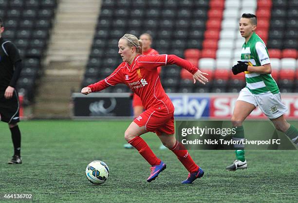 Line Smorsgard of Liverpool Ladies in action during the pre-season friendly between Liverpool Ladies and Yeovil Town Ladies at Select Security...