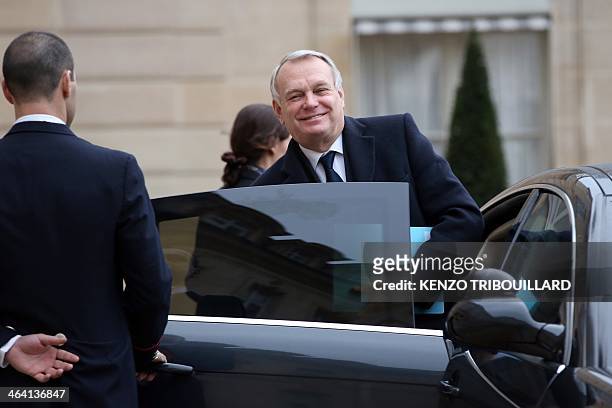 French Prime minister Jean-Marc Ayrault leaves the Elysee presidential palace in Paris on January 21 after a ministerial meeting on the so-called...