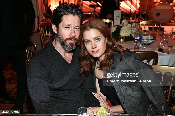 Actors Darren Le Gallo and Amy Adams attend The Weinstein Company's Academy Awards Nominees Dinner in partnership with Chopard, DeLeon Tequila, FIJI...