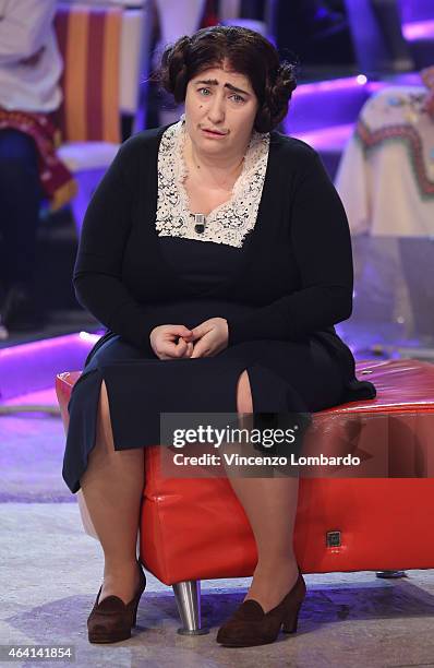 Maria Di Biase attends the 'Quelli Che Il Calcio' Tv Show on February 22, 2015 in Milan, Italy.