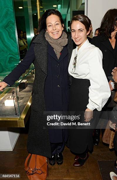 Amanda Harlech and Delfina Delettrez attend the Delfina Delettrez London Boutique Opening during London Fashion Week Fall/Winter 2015/16 on February...