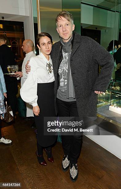 Delfina Delettrez and Jefferson Hack attend the Delfina Delettrez London Boutique Opening during London Fashion Week Fall/Winter 2015/16 on February...