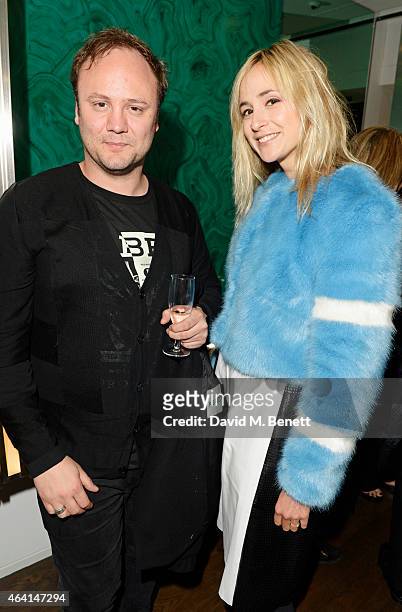 Nicholas Kirkwood and Elisabeth von Thurn und Taxis attend the Delfina Delettrez London Boutique Opening during London Fashion Week Fall/Winter...