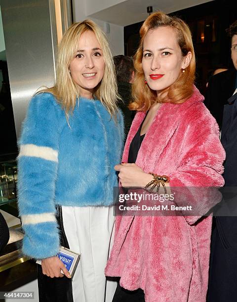 Elisabeth von Thurn und Taxis and Charlotte Dellal attend the Delfina Delettrez London Boutique Opening during London Fashion Week Fall/Winter...