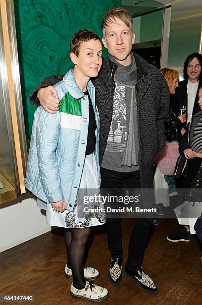 Sarah Lerfel and Jefferson Hack attend the Delfina Delettrez London Boutique Opening during London Fashion Week Fall/Winter 2015/16 on February 22,...