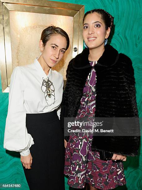 Delfina Delettrez and Noor Fares attend the Delfina Delettrez London Boutique Opening during London Fashion Week Fall/Winter 2015/16 on February 22,...