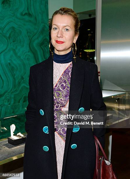 Natalie Joos attends the Delfina Delettrez London Boutique Opening during London Fashion Week Fall/Winter 2015/16 on February 22, 2015 in London,...